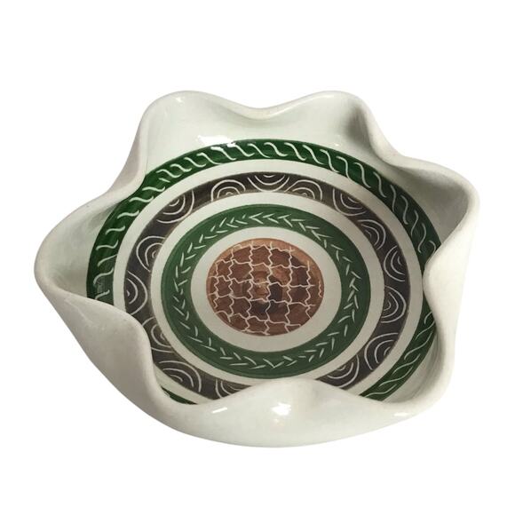 VTG Dragon Pottery Rhayader Wales UK Ceramic Ashtray Or Trinket Bowl Crazing - Picture 2 of 10